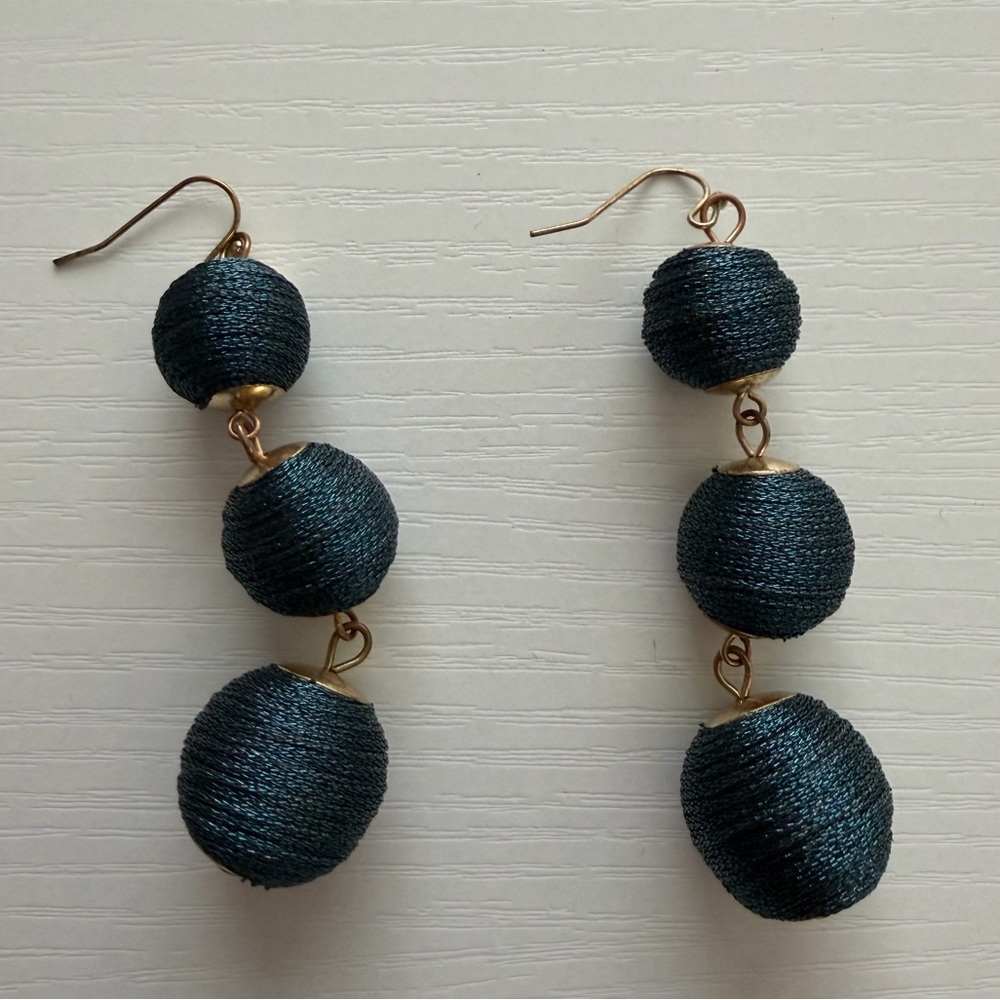 Elegant Blue Beaded Earrings